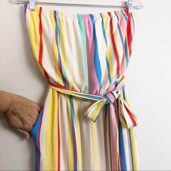 VICI Strapless Striped Pant Romper Jumpsuit, Med - Picture 2 of 12